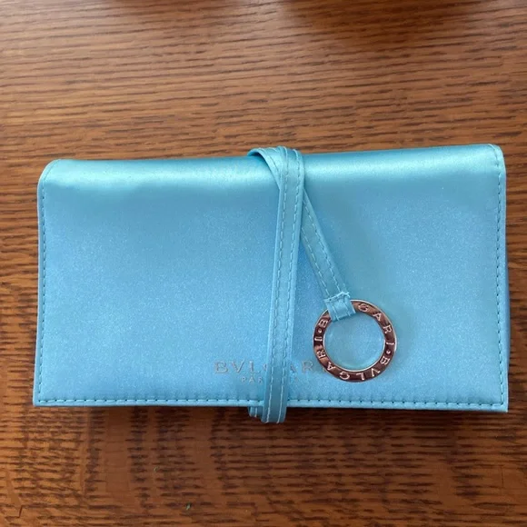Bvlgari Bulgari satin clutch light blue - Picture 8 of 11